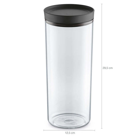 Kit 3 Potes Herméticos De Plástico Porta Mantimentos 2,5L Transparente Com Tampa Preta UZ