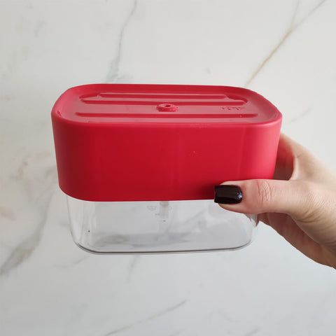 Dispenser Para Detergente Porta Esponja Sabão Líquido Trium 550ml Vermelho Ou