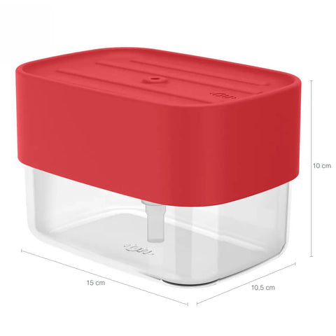 Dispenser Para Detergente Porta Esponja Sabão Líquido Trium 550ml Vermelho Ou