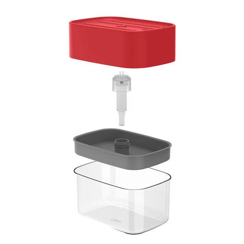 Dispenser Para Detergente Porta Esponja Sabão Líquido Trium 550ml Vermelho Ou