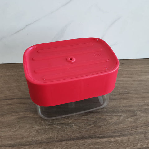 Dispenser Para Detergente Porta Esponja Sabão Líquido Trium 550ml Vermelho Ou