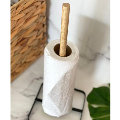 Kit Suporte Porta Utensílios De Cozinha E Porta Papel Toalha De Mesa Preto Yoi