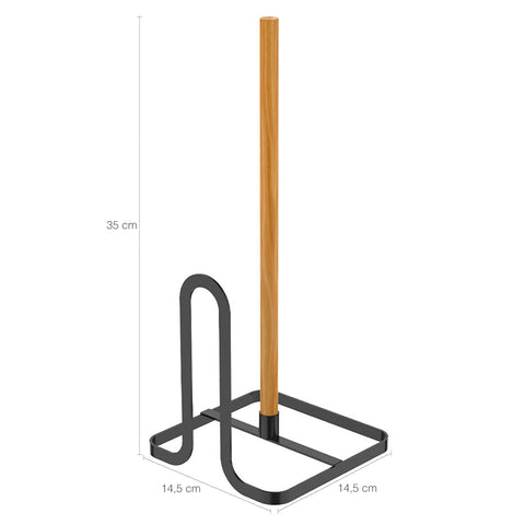 Kit Suporte Porta Utensílios De Cozinha E Porta Papel Toalha De Mesa Preto Yoi