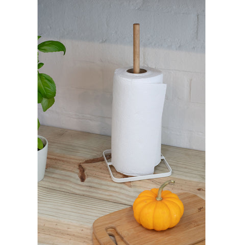 Kit Suporte Porta Utensílios De Cozinha E Porta Papel Toalha De Mesa Branco Yoi