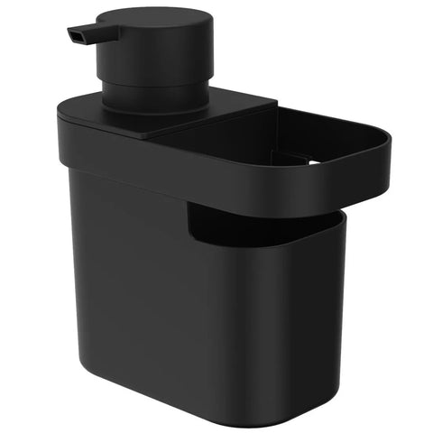 Dispenser De Detergente 650ml Organizador De Pia Porta Detergente E Esponja Preto OU