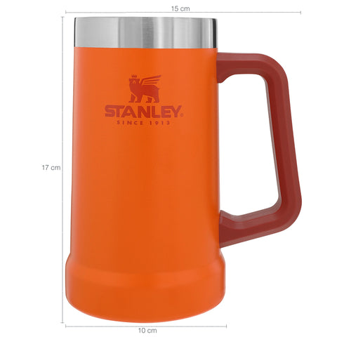 Caneca Térmica Para Cerveja Chopp Caneca Stanley 709ml Aço Inox Laranja