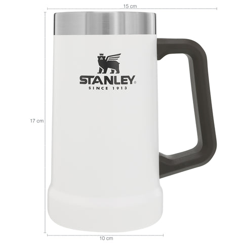 Caneca Térmica Para Cerveja Chopp Caneca Stanley 709ml Aço Inox Branco