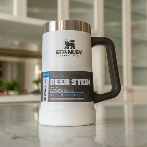 Caneca Térmica Para Cerveja Chopp Caneca Stanley 709ml Aço Inox Branco