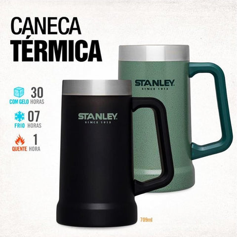 Caneca Térmica Stanley para Cerveja Caneco Chope Aço Inox 709ml Verde