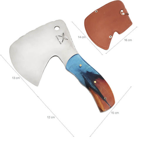 Machadinho Polido Americano 5mm Artesanal Esportivo Caçada Cutelo Curvo Híbrido Madeira