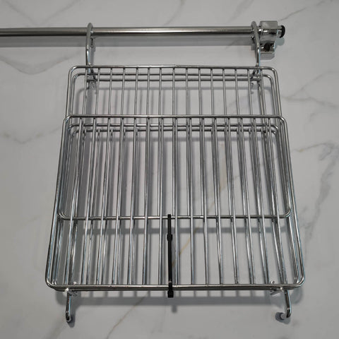 Kit Organizador Suspenso Para Utensílios Cozinha Barra 61cm Escorredor De Louças E Ganchos
