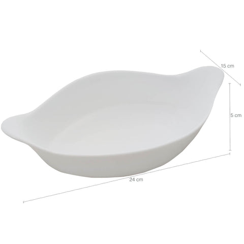 Assadeira Travessa Pequena de Vidro Temperado 600ml Opaline Marinex Branca