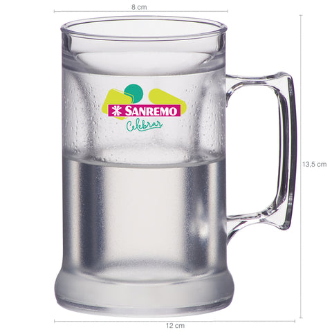 Jogo 6 Canecas Térmicas Para Cerveja Chopp 300ml Canecas De Acrílico Com Gel Sanremo