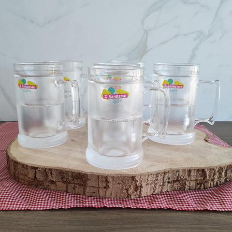 Jogo 6 Canecas Térmicas Para Cerveja Chopp 300ml Canecas De Acrílico Com Gel Sanremo