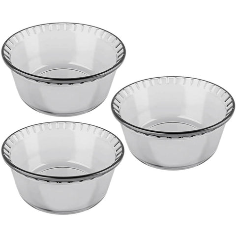 Kit 3 Formas para Suflê Assadeiras Redondas Pequenas 1,4 Litros de Vidro Linha Original Marinex