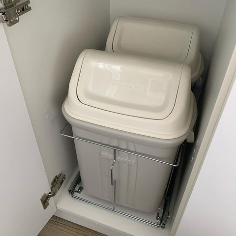 Lixeira de Cozinha Dupla 19L Deslizante Corrediças Telescópicas de Embutir no Armário Schmitt