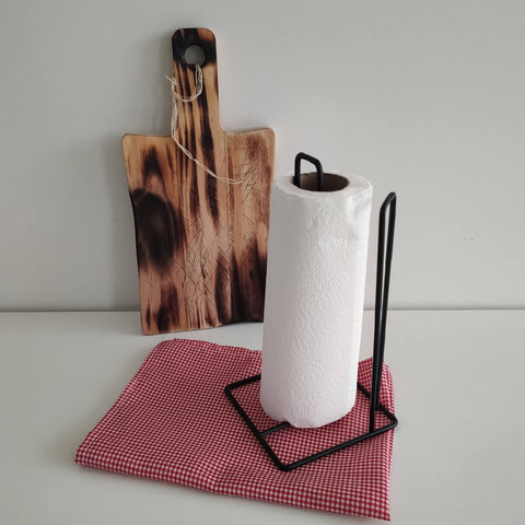 Suporte Organizador Porta Papel Toalha Aramado Preto de Mesa Stolf