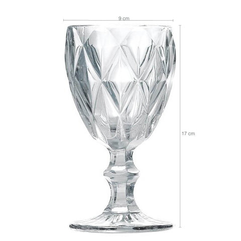 Jogo de 6 Taças de Vidro Transparente 330ml para Água e Suco Diamond Empire