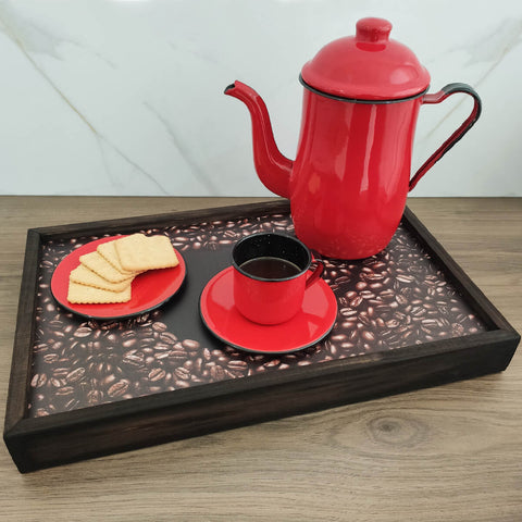 Mesa Para Café da Manhã Bandeja de Café na Cama com Pés Retráteis Madeira Stolf Pinus Escuro