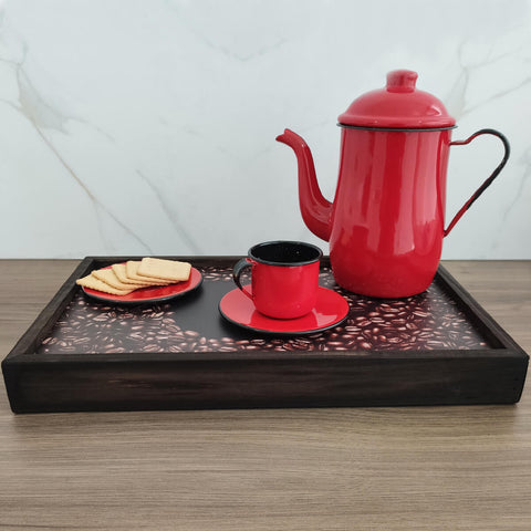 Mesa Para Café da Manhã Bandeja de Café na Cama com Pés Retráteis Madeira Stolf Pinus Escuro