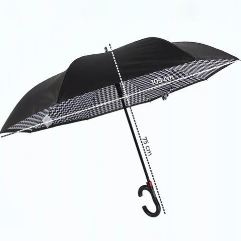Guarda Chuva Invertido Automático Sombrinha Longa Cellulare Fazzoletti Pied Poule