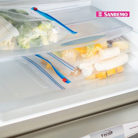 30 Sacos Plásticos Para Alimentos 1L Sacos Herméticos Zip Lock Com Fecho Duplo Sanremo