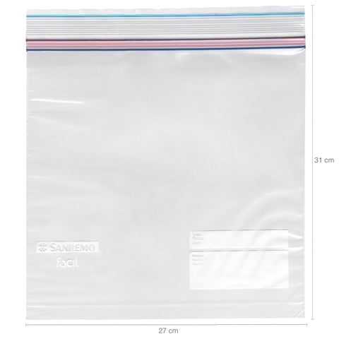 8 Sacos Plásticos Transparentes Para Alimentos 3L Sacos Herméticos Zip Lock Sanremo