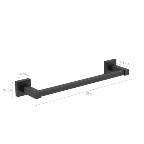 Porta Toalha De Rosto Para Parede Toalheiro Para Banheiro Lavabo Quadrado Black Matte