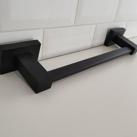 Porta Toalha De Rosto Para Parede Toalheiro Para Banheiro Lavabo Quadrado Black Matte