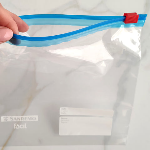 24 Sacos Herméticos Transparentes Abre Fecha 1L Saquinhos Plásticos Para Alimentos Sanremo