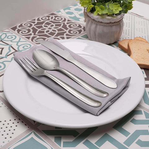 Conjunto De Faqueiro Talheres Garfo Faca Colher E Colherinha 24 Peças Inox Taumer