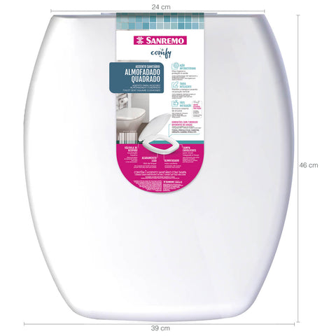 Assento Sanitário Almofadado para Vaso Sanitário Banheiro Comfy Sanremo