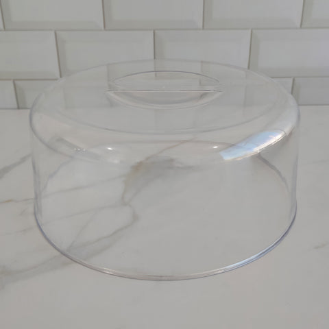 Prato Para Pudim Em Aço Inox Com Tampa De Acrílico Transparente 25cm Suporte Porta Bolo