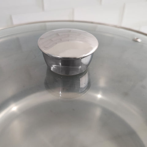 Panela Grande de Inox 10 Litros Caçarola com Tampa de Vidro Zanella