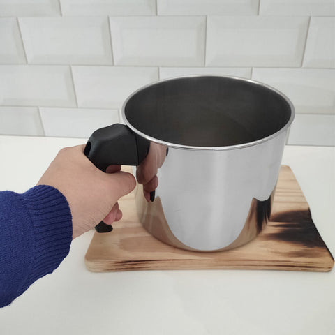 Leiteira Caneca Inox Fervedor Grande 2 Litros Com Cabo Baquelite Zanella