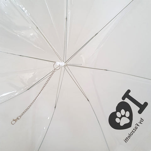 Guarda Chuva Pet Cachorro Capa de Chuva para Cães com Guia Transparente Fazzoletti