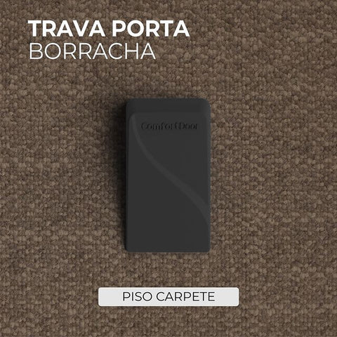 Kit 4 Calços Aparadores De Portas Comfortdoor Trava Porta De Borracha Preto