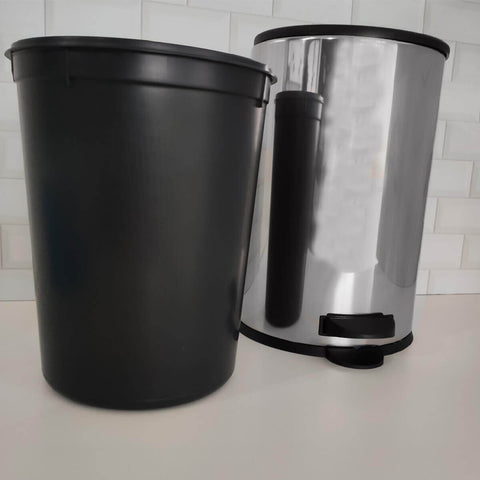 Lixeira Com Pedal 12 L De Aço Inox Com Balde Interno Removível Martinazzo