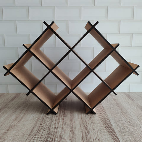 Adega De Mdf Cru Para Mesa Com 8 Nichos Suporte Porta Garrafas De Vinho Sulartes