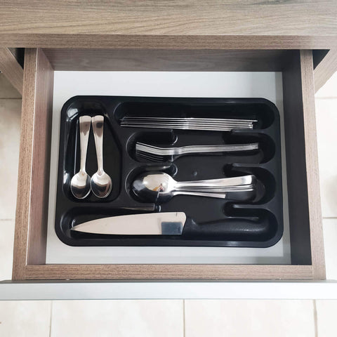 Organizador de Talheres Faca de Cozinha e Jogo Faqueiro Toronto Inox 26 peças Simonaggio