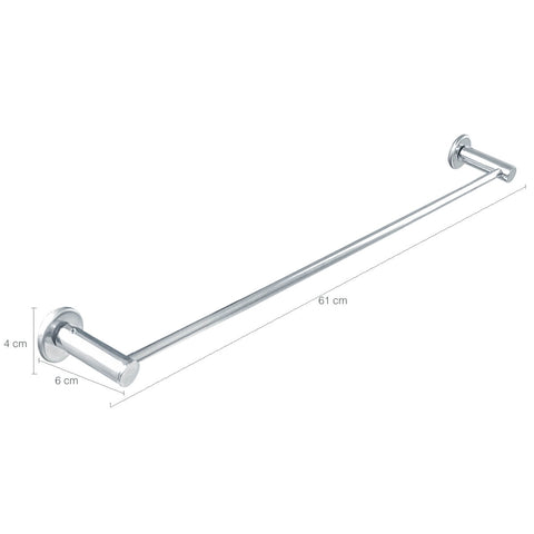 Suporte Para Toalha De Banho Toalheiro 60cm Redondo Aço Inox