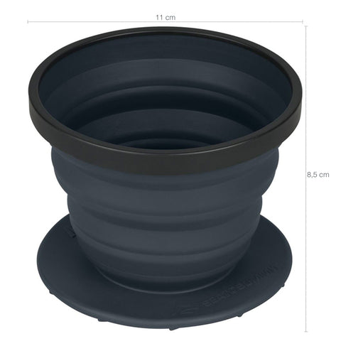 Coador De Café Retrátil X-Brew Sea To Summit Filtro Inox Reutilizável Para Camping Trilha Cinza