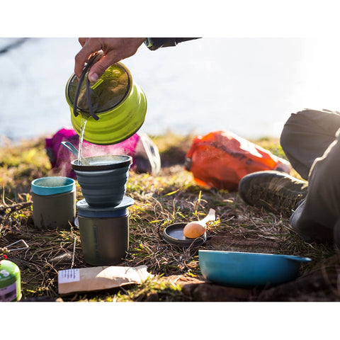 Coador De Café Retrátil X-Brew Sea To Summit Filtro Inox Reutilizável Para Camping Trilha Cinza