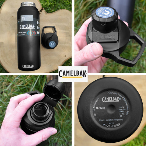 Garrafa Térmica 1L Chute Mag Vacuum Camelbak Inox Tampa Com Dupla Abertura Preta