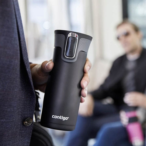 Garrafa Térmica West Loop Squeeze De Aço Inoxidável 473ml Quente Frio Preto Contigo