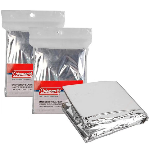 Kit 2 Sacos Térmicos Para Camping 135x208cm Coleman Cobertores De Emergência Aluminizados