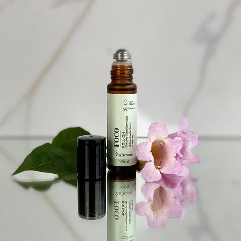 Blend De Óleos Essenciais Vegano 10ml Roll-On Foco Via Aroma