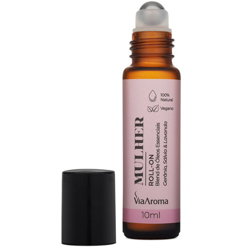 Blend De Óleos Essenciais Vegano 10ml Roll-On Mulher Via Aroma