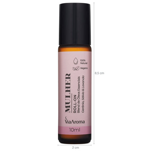 Blend De Óleos Essenciais Vegano 10ml Roll-On Mulher Via Aroma