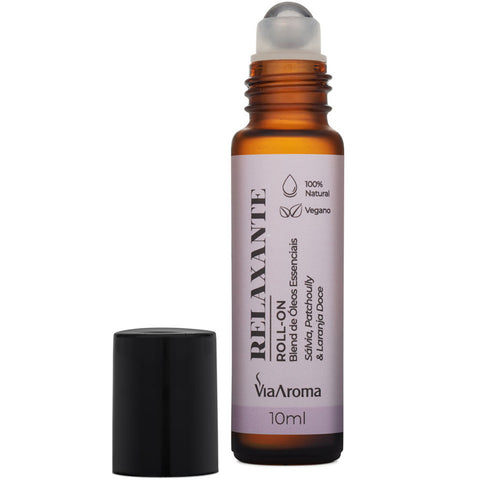 Blend De Óleos Essenciais Vegano 10ml Roll-On Relaxante Via Aroma